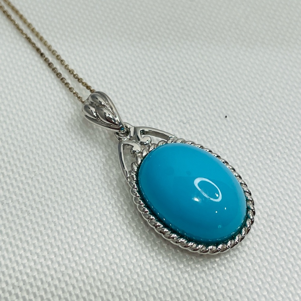 Sterling Silver Synthetic Turquoise Necklace